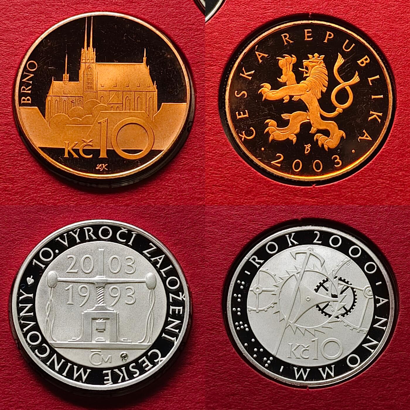 【全场包邮】纯粹捡漏拍509场 【稀少】捷克2003年官方封装精制套币-盒证全-量3000-含造币厂成立10周年精制银章【24.5毫米10.53克99.9%】