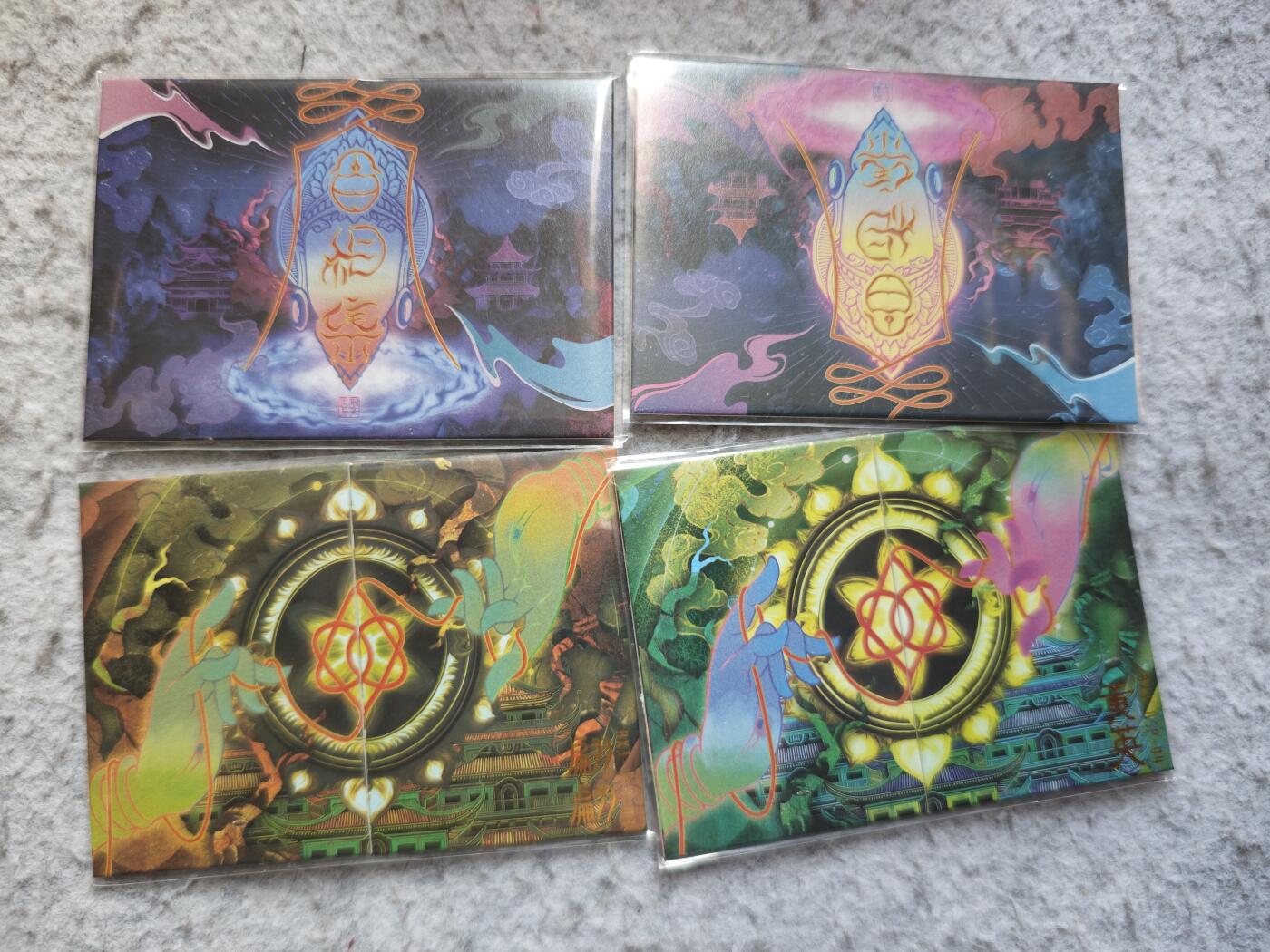 【随心含颖卡拍55期】卡游/集卡社/卡卡沃 抽卡机专场拍卖【无佣金】 书签卡4张 对折打开 很好看