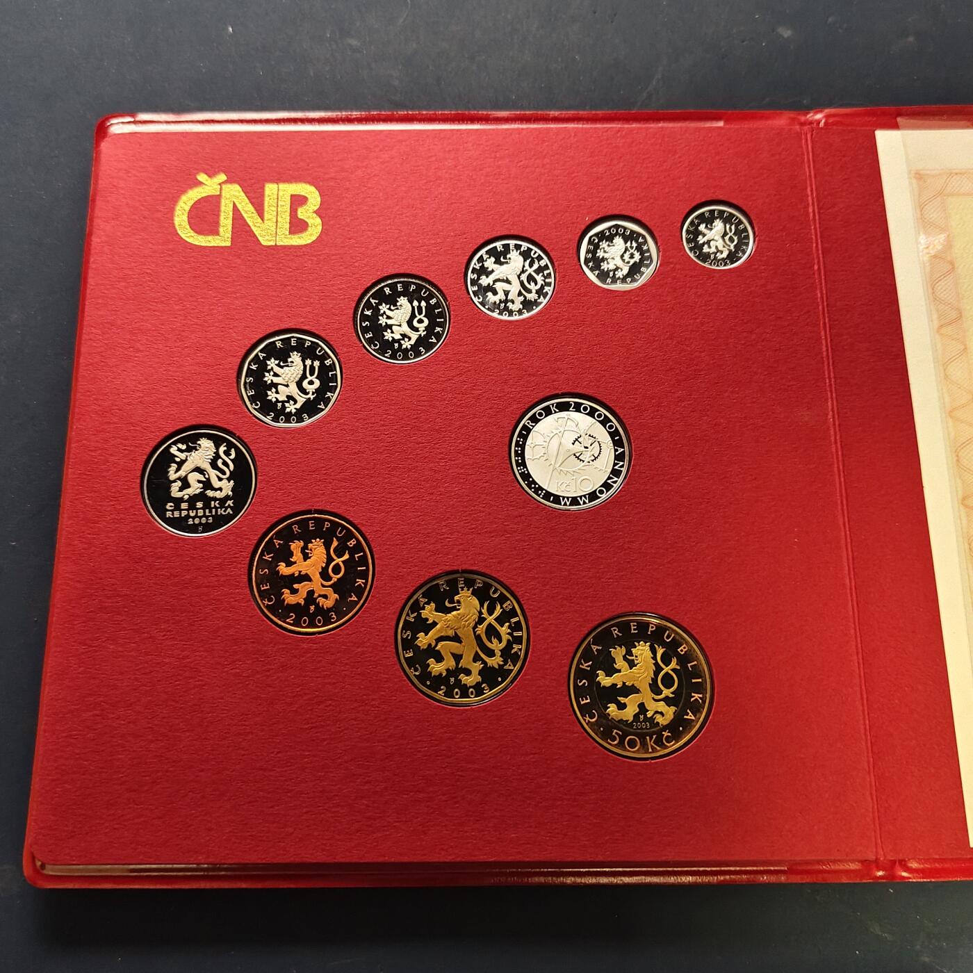 【全场包邮】纯粹捡漏拍509场 【稀少】捷克2003年官方封装精制套币-盒证全-量3000-含造币厂成立10周年精制银章【24.5毫米10.53克99.9%】