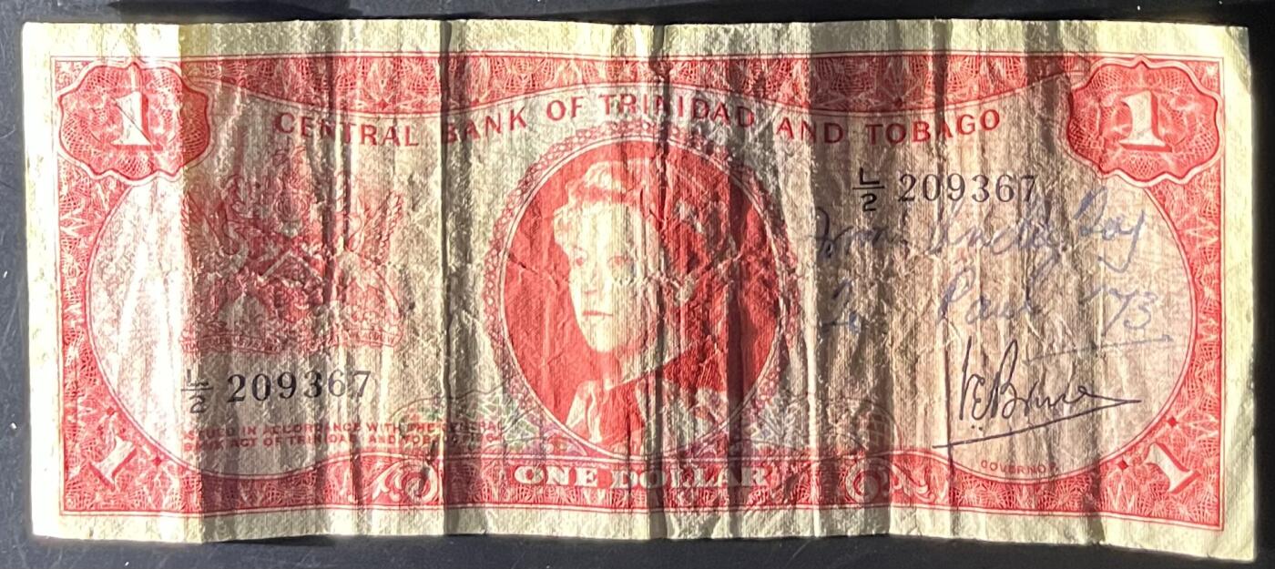 小福收藏拍卖第201期 流通品相裸钞 特惠场 本场拍卖美洲大洋洲非洲亚洲纸币【佣金仅收2% 不设最低佣金 全场包邮】 特立尼达和多巴哥 1964年 1元 