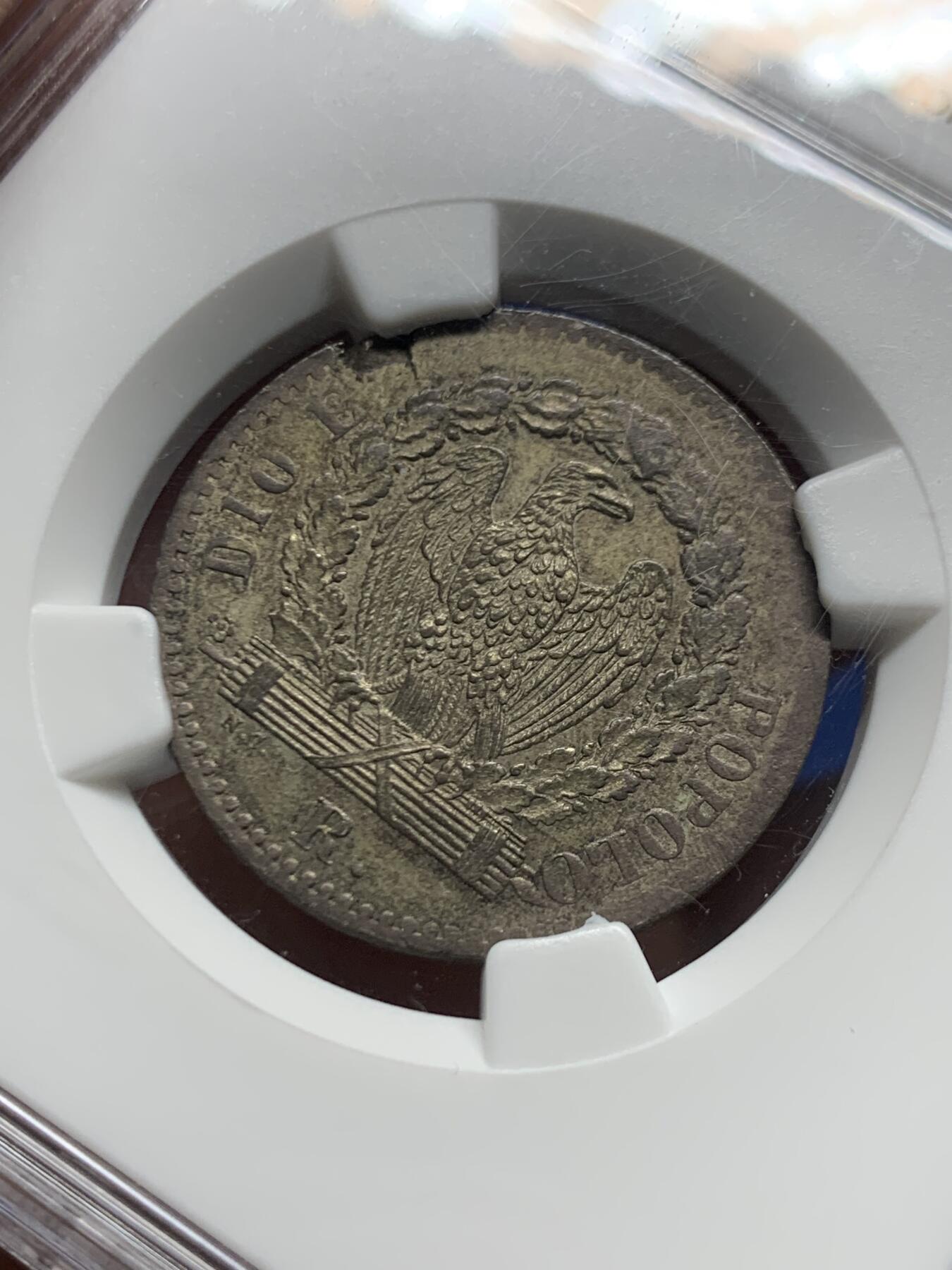 《竞宝斋》第466场 周日，周一 2场连拍 （全场包邮）欢迎送拍 NGC MS63 意大利罗马共和国1849年16贝阿科银币 单年版，筋币