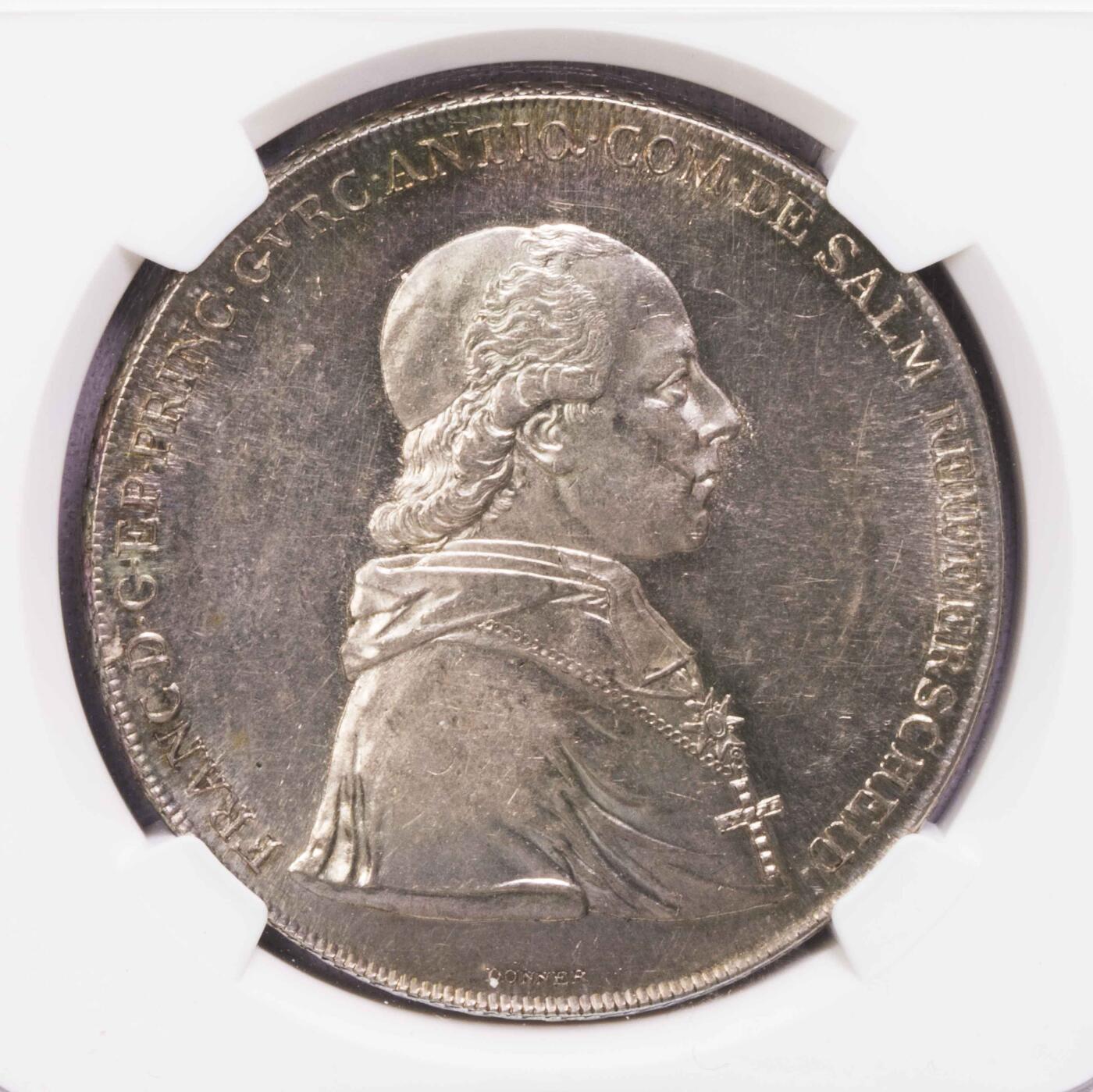 NGC-MS62 1801奥地利GURK主教区1泰勒大银币 稀少小邦国