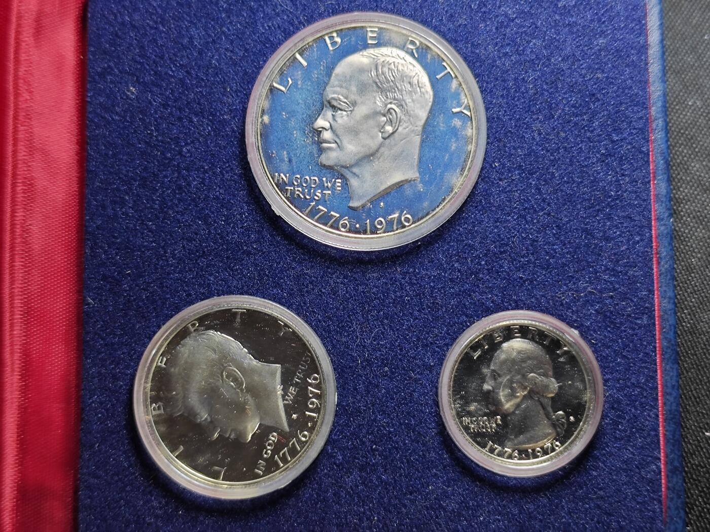 KK钱币收藏小铺   套币 批量/好品散币专场 2月预留时间 周末发货  1976美国建国200周年精制纪念套币 银套币