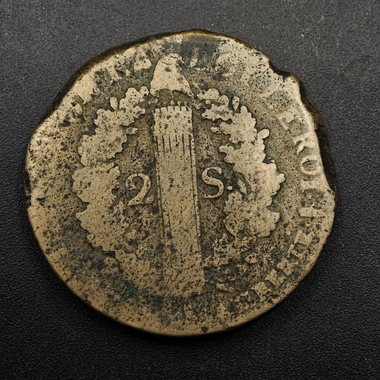 【淘币小摊】实时拍第八百七十四拍   银币散币场    每周一统一发货 法国1798年路易十六2S大铜币