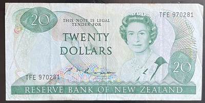 小福收藏拍卖第201期 流通品相裸钞 特惠场 本场拍卖美洲大洋洲非洲亚洲纸币【佣金仅收2% 不设最低佣金 全场包邮】 - 新西兰  20元 