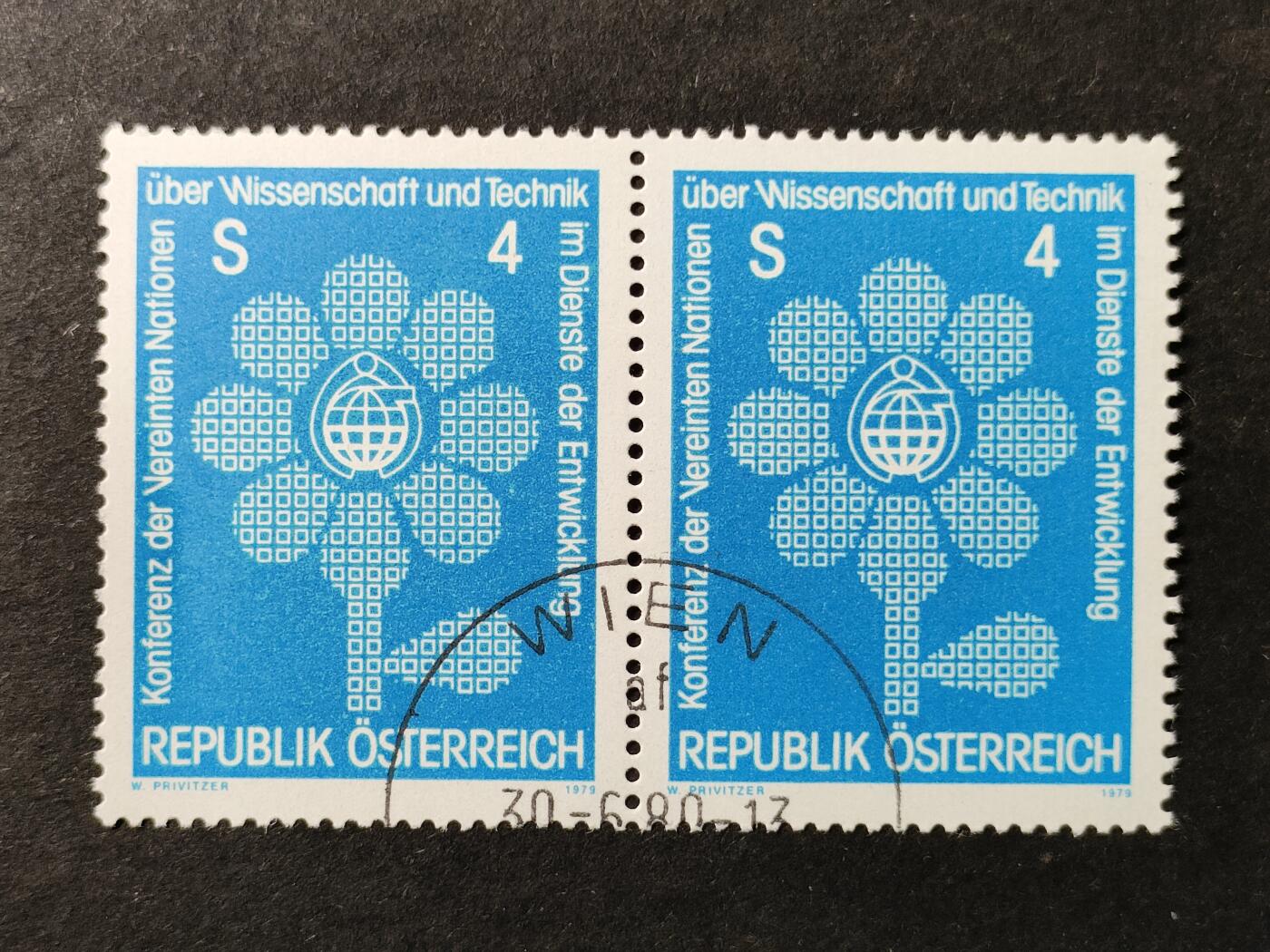 ↓君缘收藏751期☞钱币邮品↓无佣金、可寄存、满30元包邮  奥地利邮票，1979年联合国科学技术促进发展会议邮票1全，随机发一枚