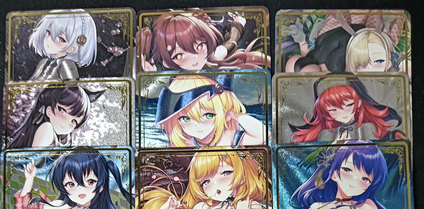 花开卡拍第61期（3月7号周六截拍，品控勿拍!!!拍品不寄存，运费5元（新疆需补运费差价或顺丰到付），自制卡难免瑕疵，可能存在轻微撞角爆边等出厂瑕疵，品控介意勿拍！） 茉莉 动漫 粗闪 9张