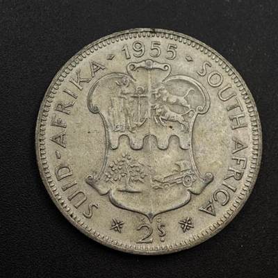 【淘币小摊】实时拍第八百七十四拍   银币散币场    每周一统一发货 - 南非1955年伊丽莎白二世2先令银币