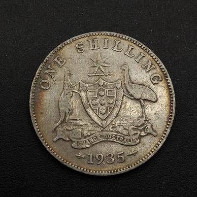 【淘币小摊】实时拍第八百七十四拍   银币散币场    每周一统一发货 - 澳大利亚1935年乔治五世一先令银币