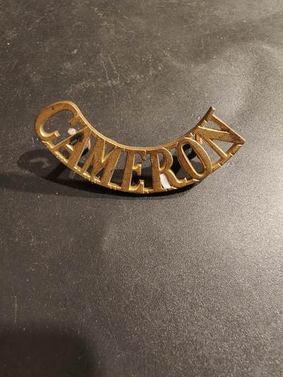 老王徽章第185期 - 英国苏格兰卡梅伦高地步兵团肩章     一战时期