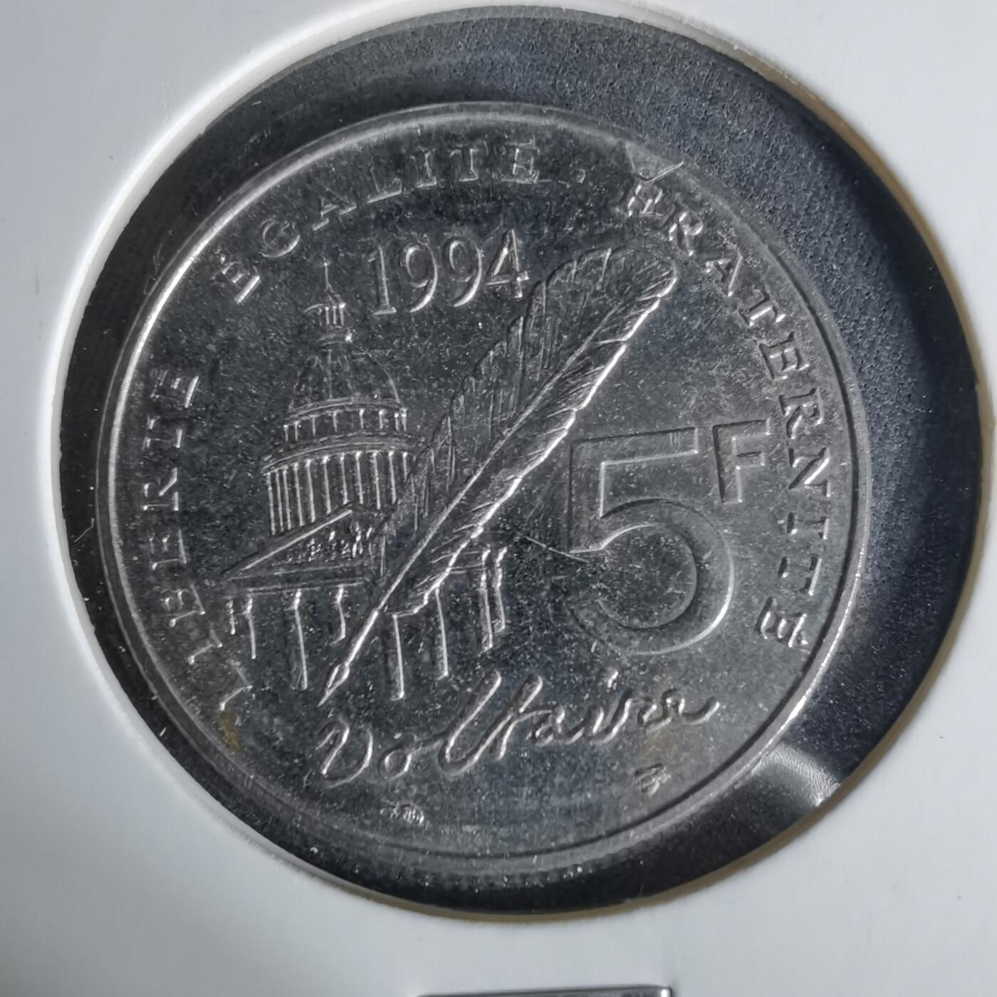 沼泽如烟--第1006场 法国1994年5法郎纪念币