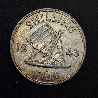 【淘币小摊】实时拍第八百七十四拍   银币散币场    每周一统一发货 - 斐济1943年乔治六世一先令银币