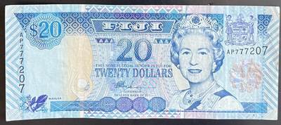 小福收藏拍卖第201期 流通品相裸钞 特惠场 本场拍卖美洲大洋洲非洲亚洲纸币【佣金仅收2% 不设最低佣金 全场包邮】 - 斐济  20元 