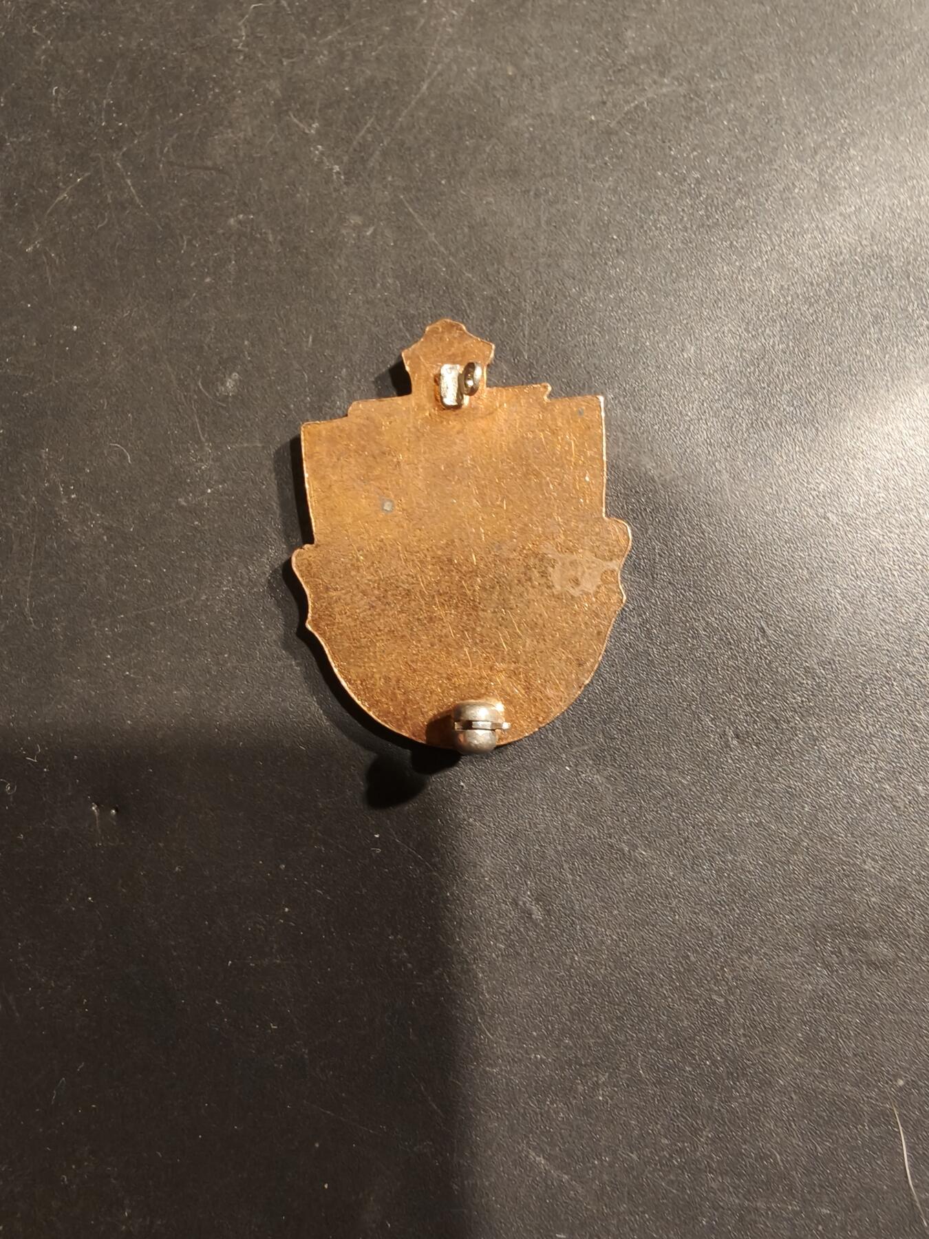 老王徽章第185期 美国陆军第131步兵团证章    二战时期铜质珐琅