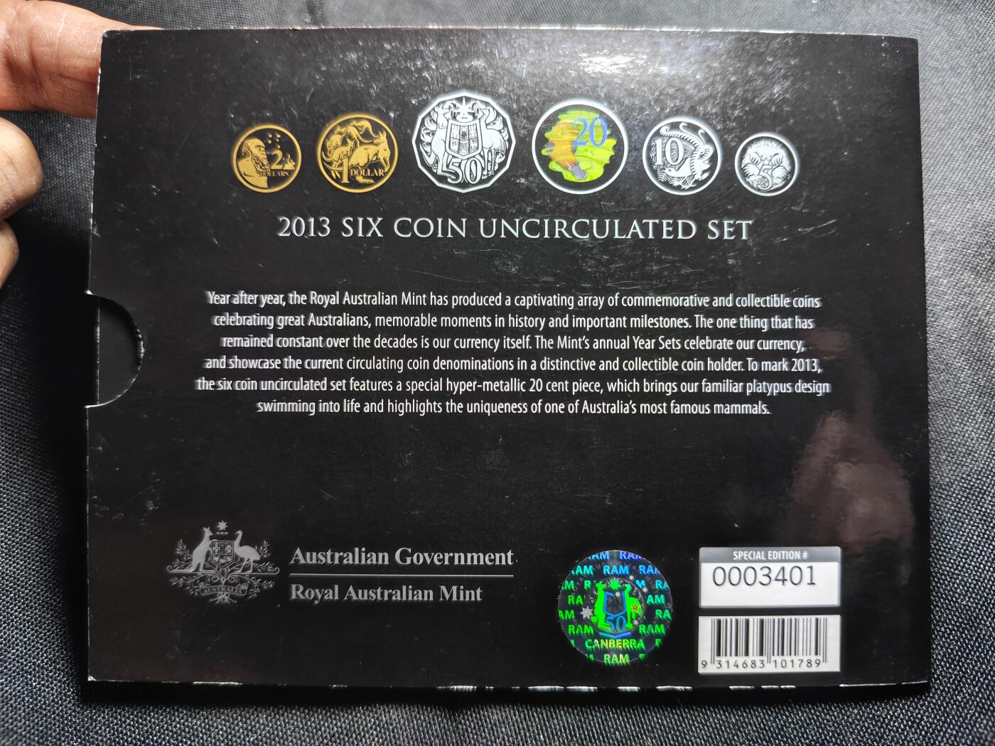 KK钱币收藏小铺   套币 批量/好品散币专场 2月预留时间 周末发货  2008澳大利亚官方发行 大小面值清年套币 含20分鸭嘴兽彩色币