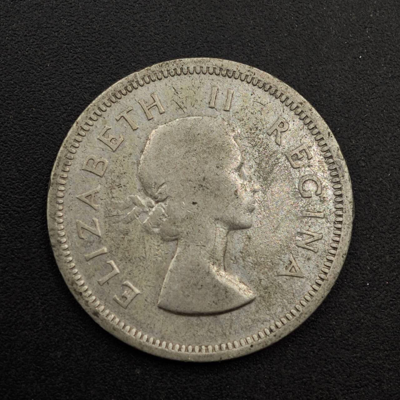 【淘币小摊】实时拍第八百七十四拍   银币散币场    每周一统一发货 南非1955年伊丽莎白二世一先令银币