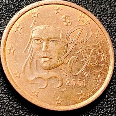 泉币菌-第203场-本场拍品多 请提前出价（正月十五统一发货） - 法国5欧分硬币 玛丽安娜 21mm 纪念币铜钱