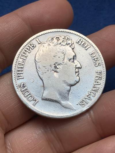 《竞宝斋》第466场 周日，周一 2场连拍 （全场包邮）欢迎送拍 - 法兰西1831年w版路易菲利普国王5法郎银币