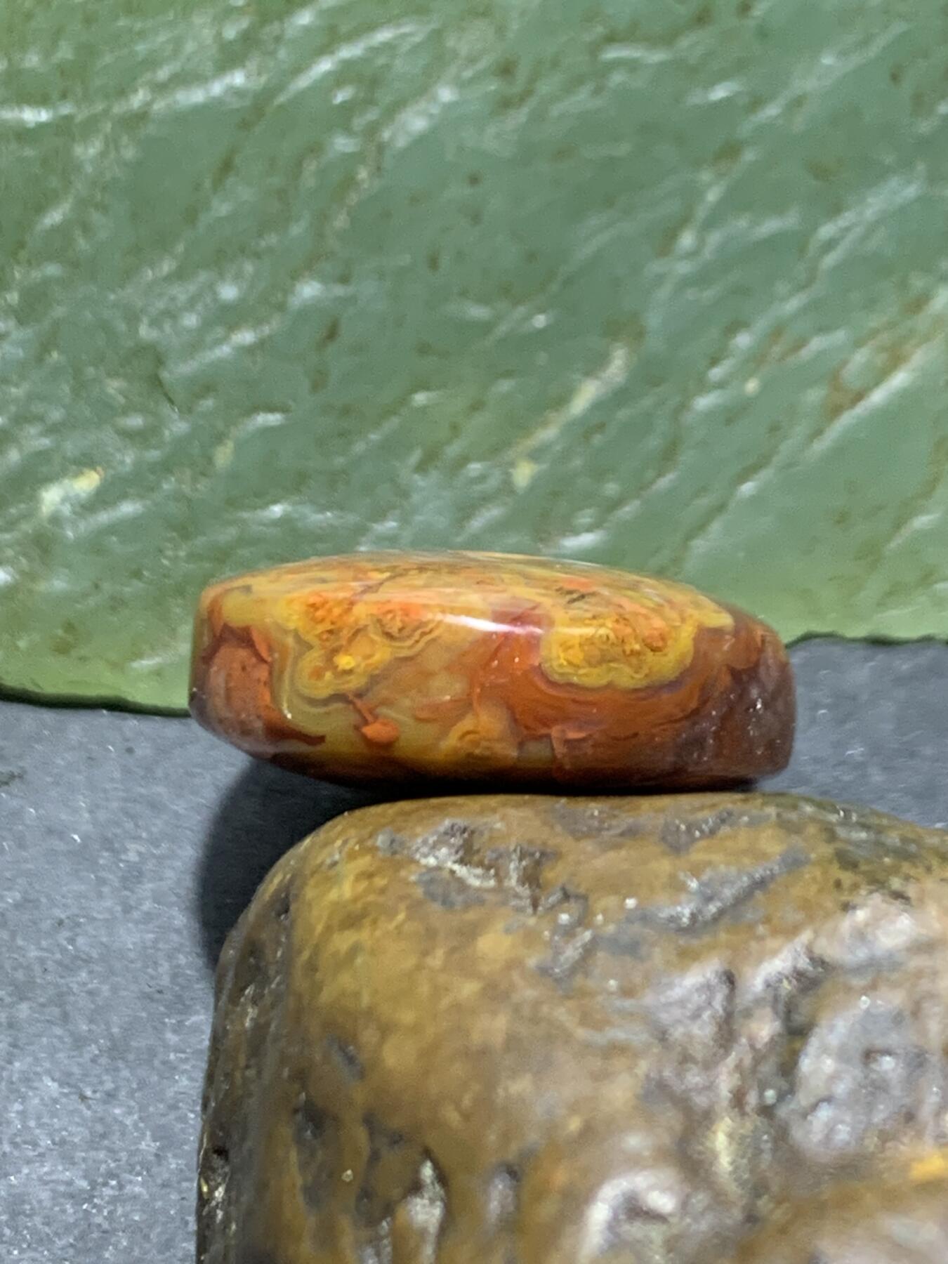 高玉化冰飘草花纹战国红玛瑙随形平安扣一个