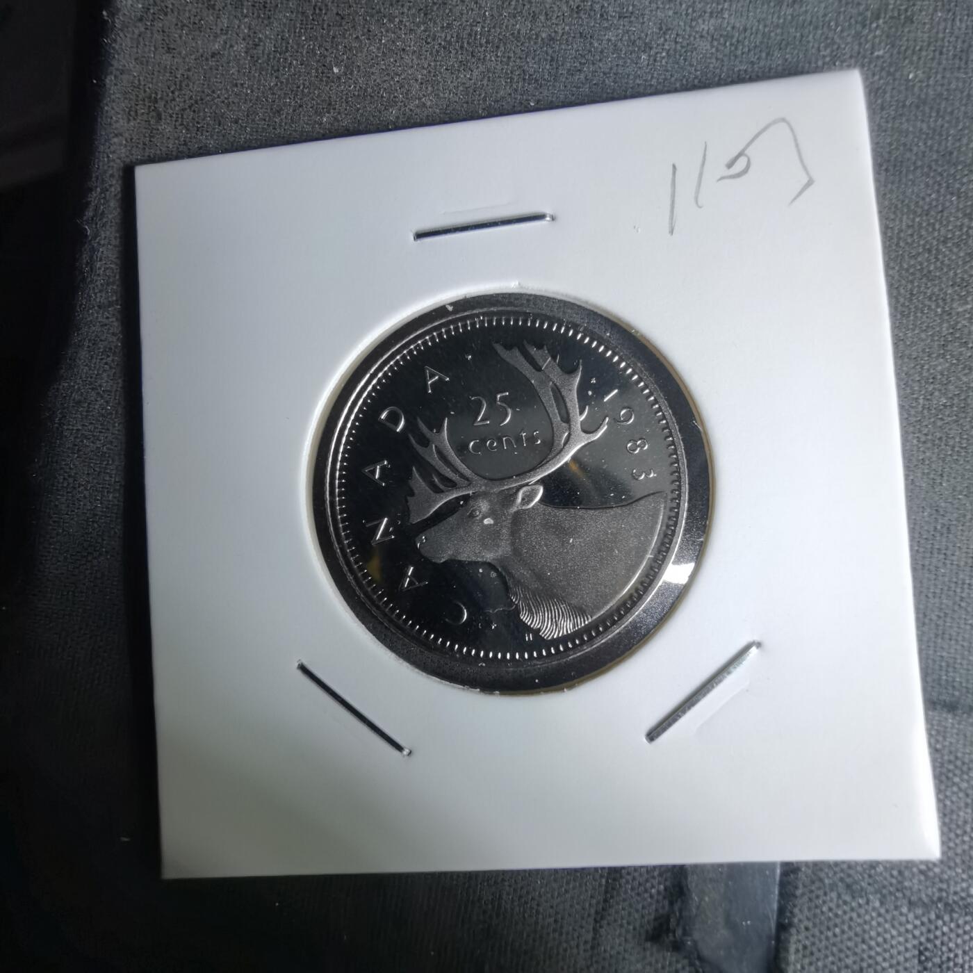 沼泽如烟--第1011场 加拿大1983年25分精制币