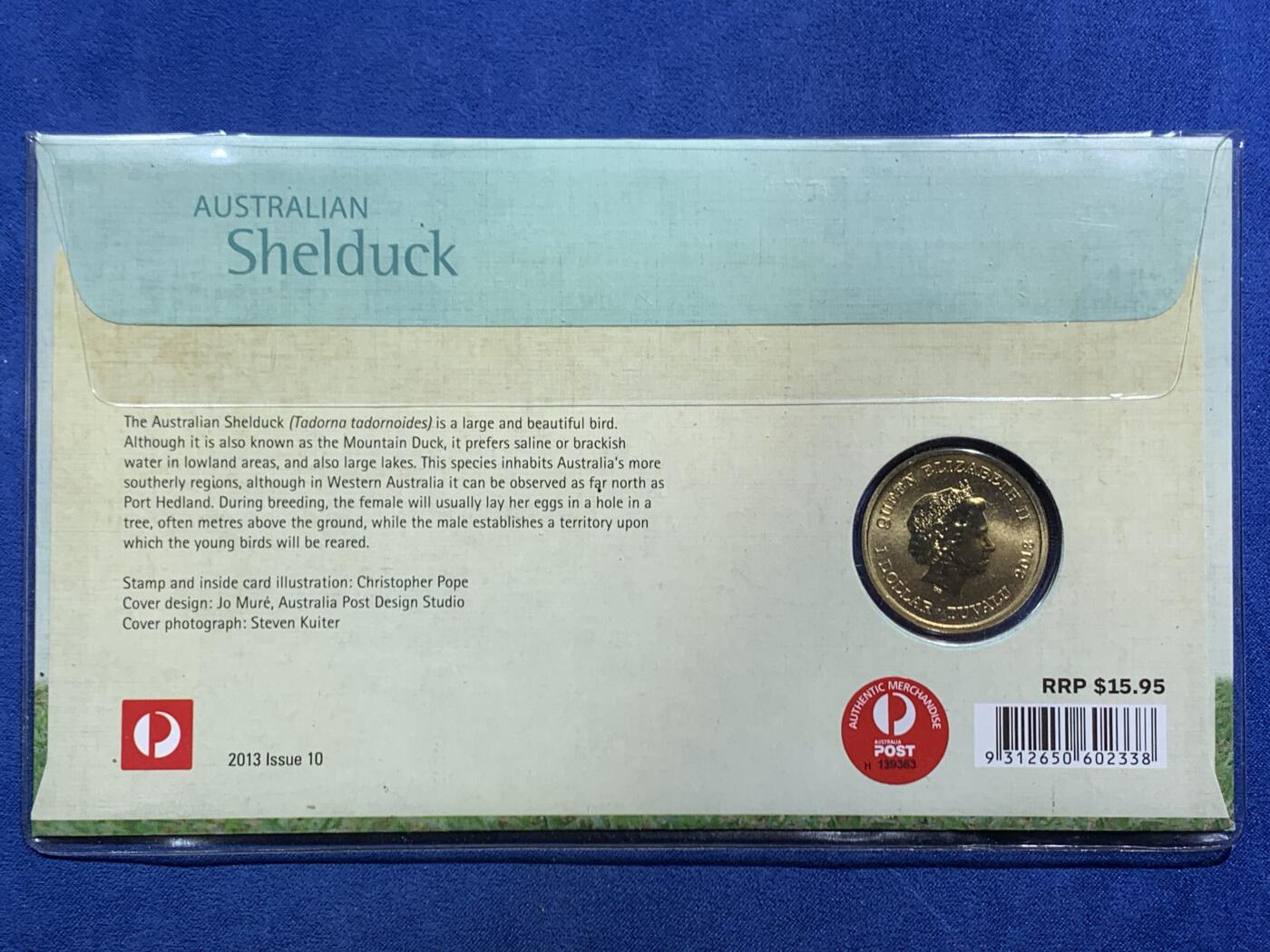 《竞宝斋》第467场 周日，周一 2场连拍 （全场包邮）欢迎送拍 澳大利亚2013年1元彩色纪念币邮票首日封 麻鸭 发行价：15.95澳元