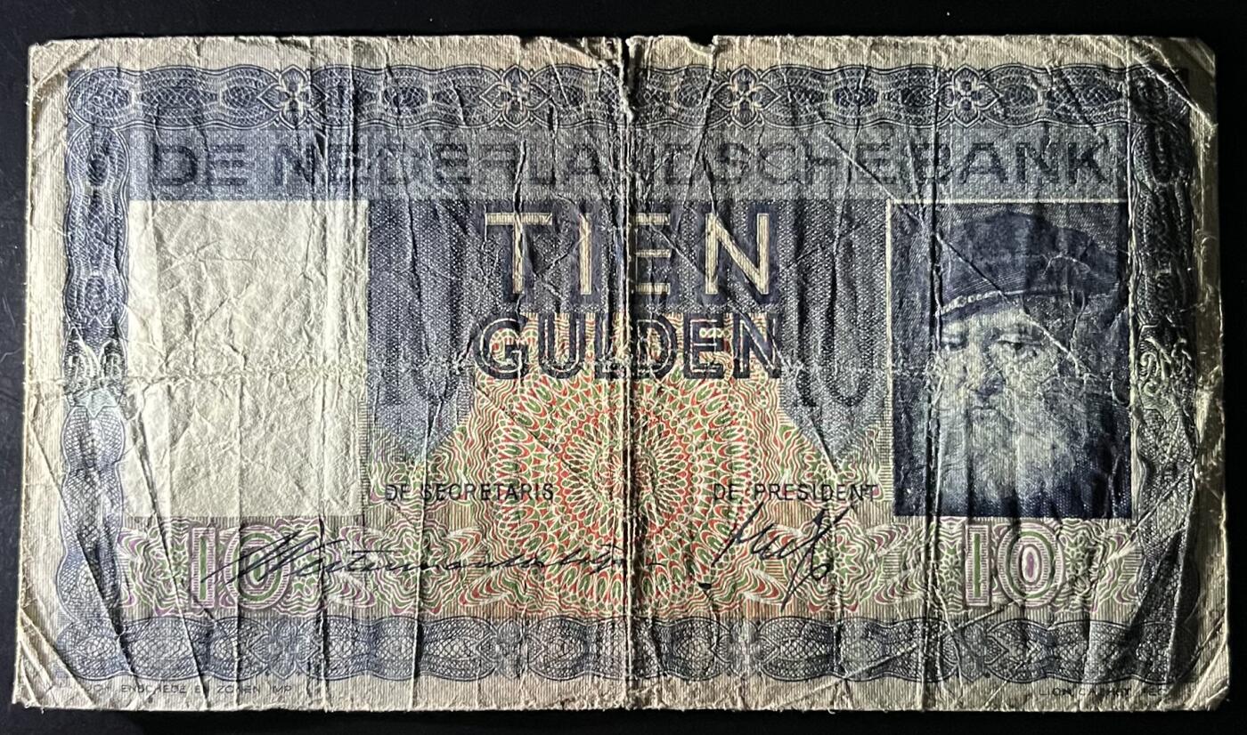 小福收藏拍卖第202期 流通品相裸钞 特惠场 本场全部为欧洲纸币【佣金仅收2% 不设最低佣金 全场包邮】 荷兰 1939年 10盾