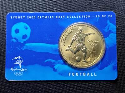 KK钱币收藏小铺   套币 批量/好品散币专场 2月预留时间 周末发货 -   2000澳大利亚5元奥运纪念币 卡套