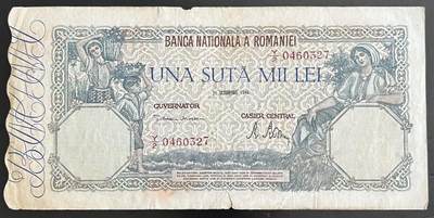 小福收藏拍卖第202期 流通品相裸钞 特惠场 本场全部为欧洲纸币【佣金仅收2% 不设最低佣金 全场包邮】 - 罗马尼亚 1946年 100000列伊