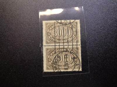 云宸嘉赏-勋臻精藏⭐️年后精品专拍场次🎖 - 德意志魏玛共和国 3000 马克高面值邮票  当时经济崩溃的直接见证