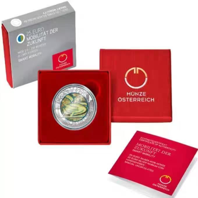 ❤️【币观天下】❤️ 第343期钱币秒杀拍卖场- 2026.3.6周五晚上6点半场 长期征集拍品  克劳斯获奖币奥地利2021年智能出行银铌双金属币带证书包装