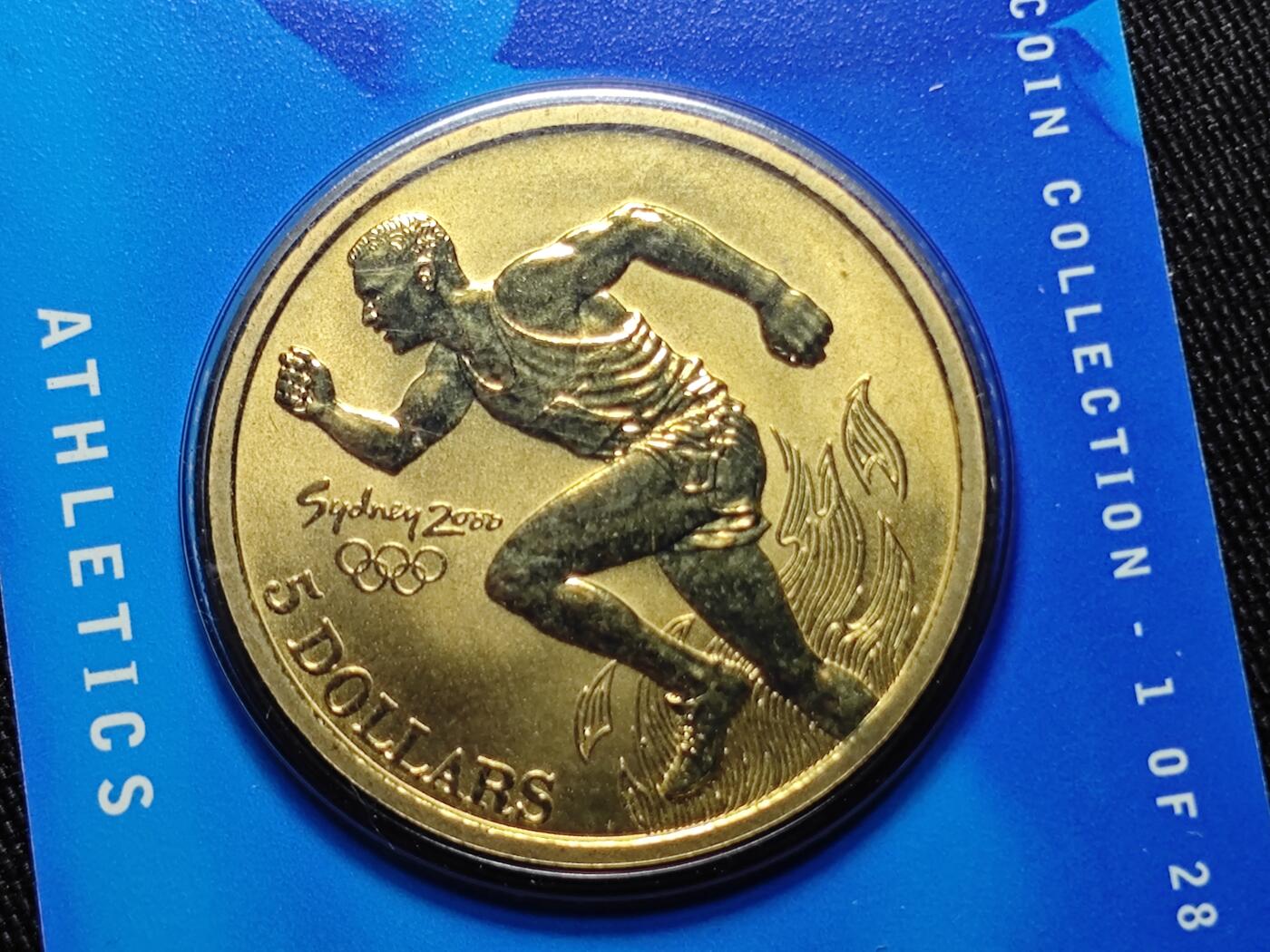 KK钱币收藏小铺   套币 批量/好品散币专场 2月预留时间 周末发货   2000澳大利亚5元奥运纪念币 卡套