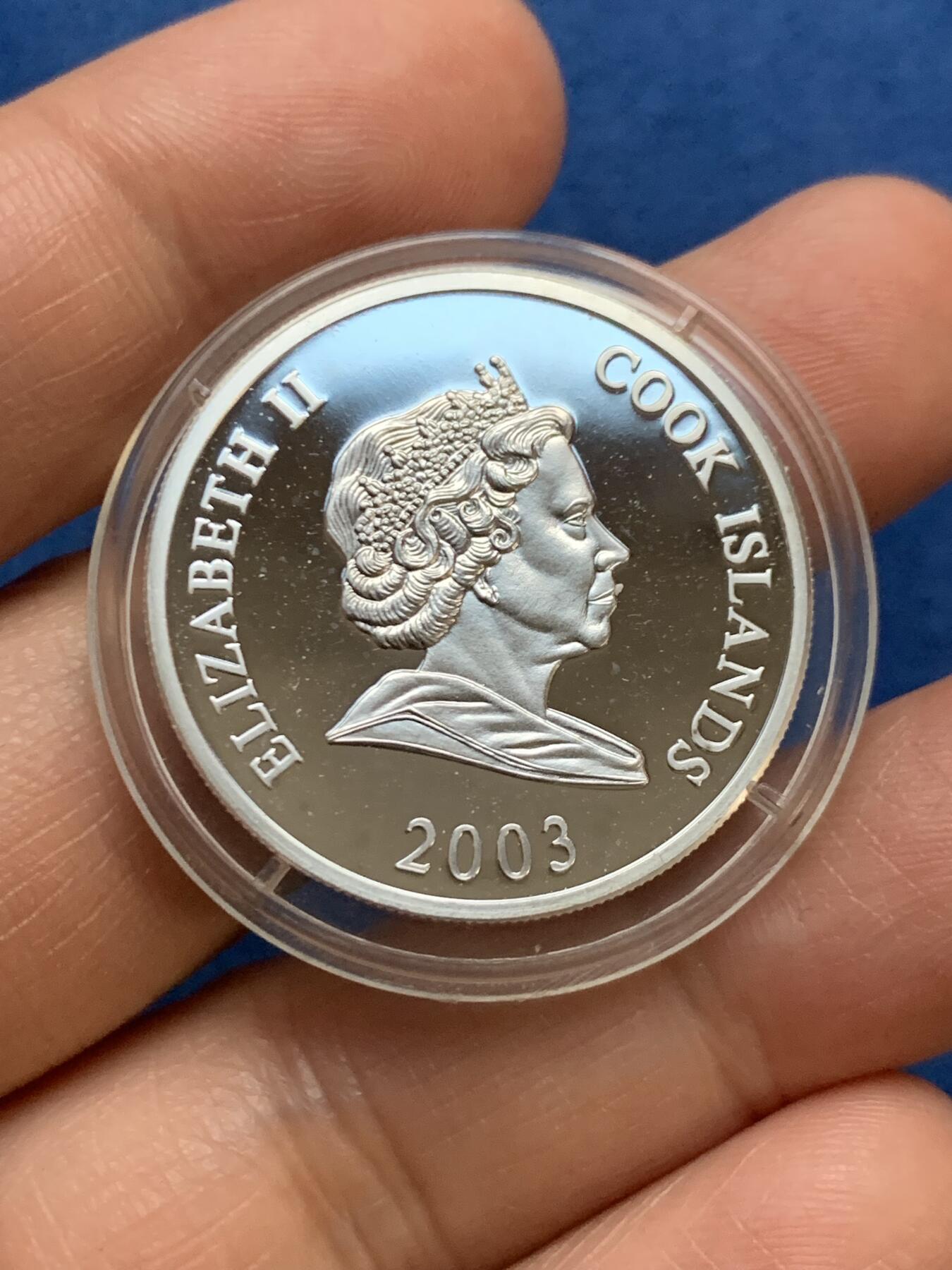 《竞宝斋》第467场 周日，周一 2场连拍 （全场包邮）欢迎送拍 库克2003年约翰·F·肯尼迪逝世40周年纪念银币 999银 9.89g