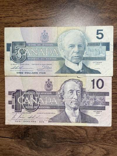 加拿大 1986-89版 5、10元 - 加拿大 1986-89版 5、10元