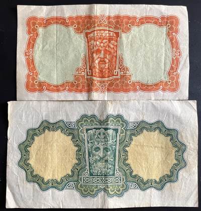 小福收藏拍卖第202期 流通品相裸钞 特惠场 本场全部为欧洲纸币【佣金仅收2% 不设最低佣金 全场包邮】 爱尔兰 1962年 10先令 +1镑 1组2张