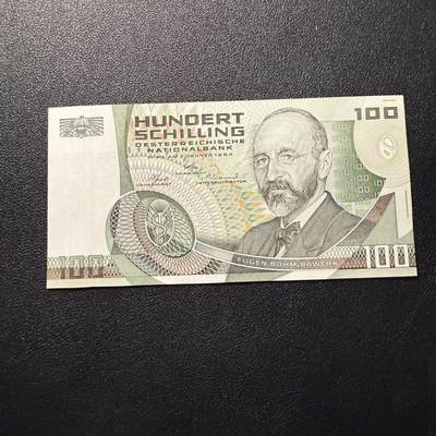 第15期 库存 - 奥地利 1984年100先令 巴维克 全新unc 尾7
