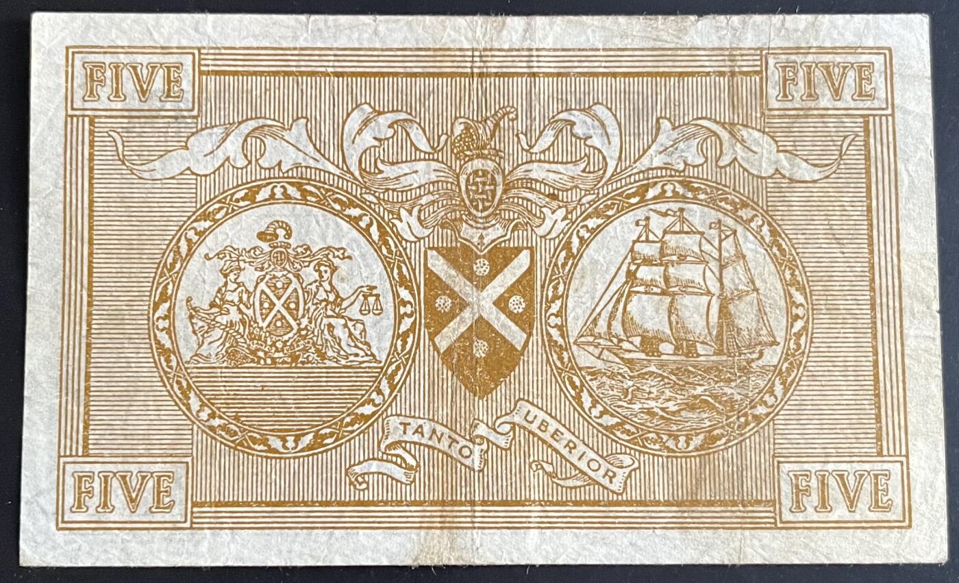 小福收藏拍卖第202期 流通品相裸钞 特惠场 本场全部为欧洲纸币【佣金仅收2% 不设最低佣金 全场包邮】 苏格兰 1966年 5镑