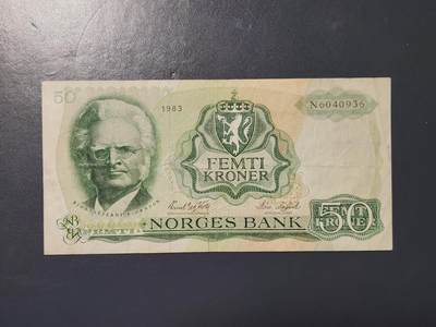 3月2号晚上8点 外国纸币自动截拍第33场 - 挪威50原票美品