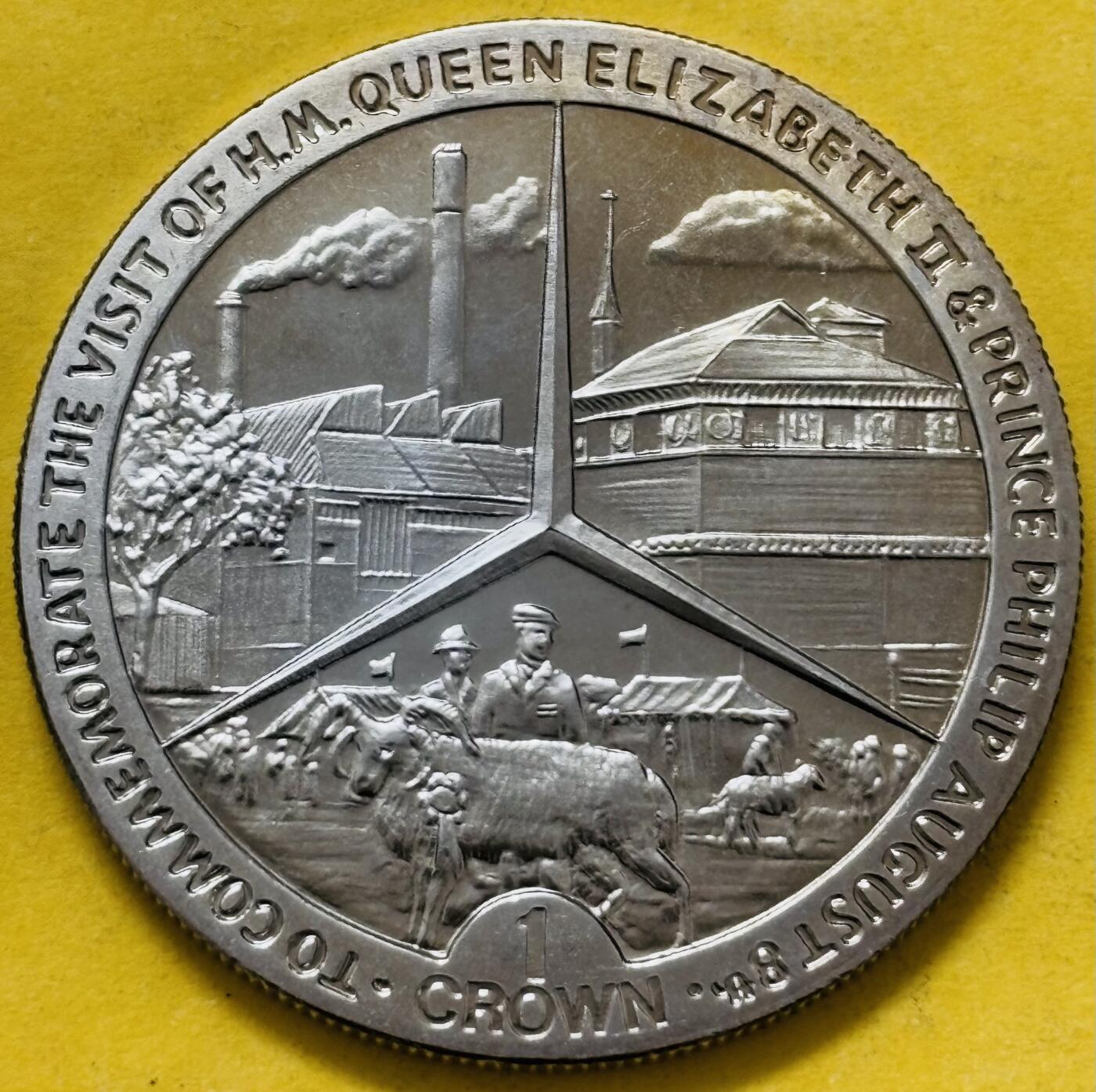 文馨钱币收藏第 295 场，（元宵场）各种银币散币纪念章，长期接代拍业务 全新 1989 年马恩岛 1 克朗精制纪念币，皇家访问