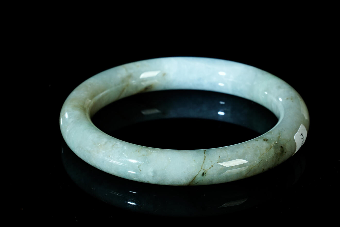 上海都达杂项专场四十四【全场包邮】  天然翡翠（A货）圆条手镯 附鉴定证书91-75