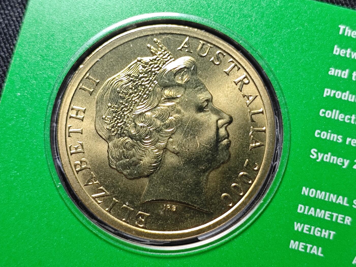 KK钱币收藏小铺   套币 批量/好品散币专场 2月预留时间 周末发货   2000澳大利亚5元奥运纪念币 卡套