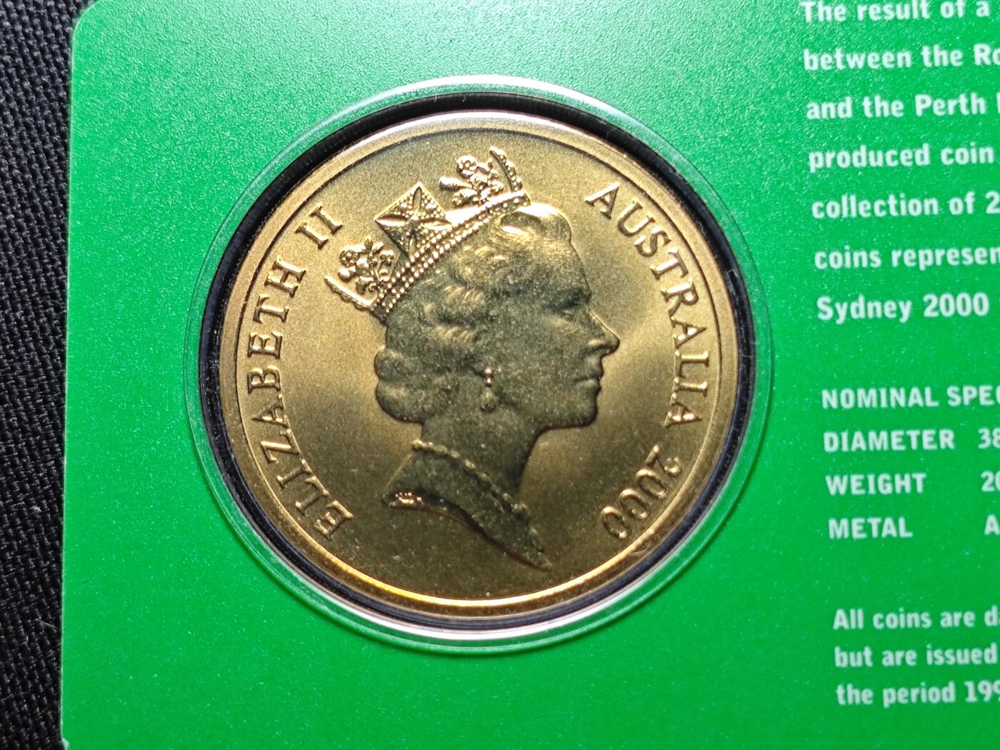 KK钱币收藏小铺   套币 批量/好品散币专场 2月预留时间 周末发货   2000澳大利亚5元奥运纪念币 卡套