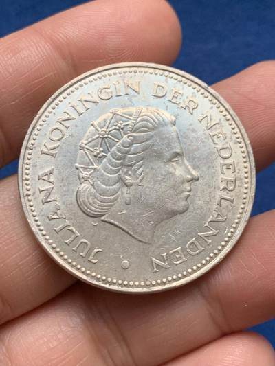 《竞宝斋》第467场 周日，周一 2场连拍 （全场包邮）欢迎送拍 - 荷兰1970年解放25周年纪念银币 正面朱莉安娜王后头像 背面威廉明娜女王头像 25g 720银