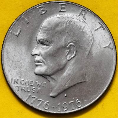 文馨钱币收藏第 295 场，（元宵场）各种银币散币纪念章，长期接代拍业务 - 原光好品 1976 年美国建国 200 周年一元纪念币