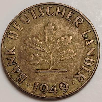 布加迪🐬～世界钱币(上海)🌾第 278 期 /  各国套币和散币 - 德国🇩🇪 1949年 10芬尼～C1