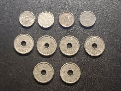 荟藏特别场次第四期——“社长的钢镚堆” - 日本锡锌币批量十枚，军国主义末期掠夺民财的直接物证