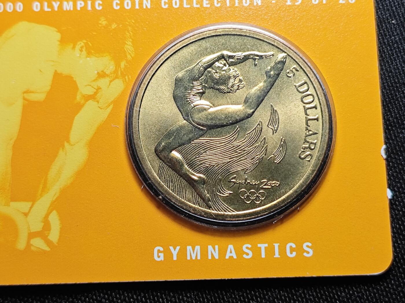 KK钱币收藏小铺   套币 批量/好品散币专场 2月预留时间 周末发货   2000澳大利亚5元奥运纪念币 卡套