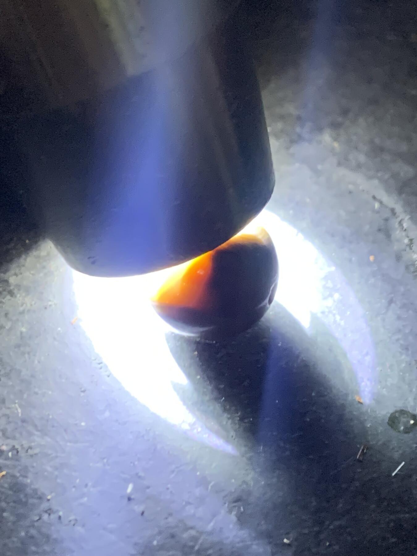 精美战国红玛瑙高玉化天眼纹拉丝料圆珠一颗