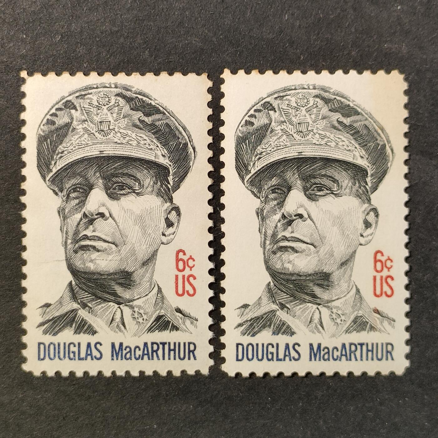 ↓君缘收藏752期☞钱币邮品↓无佣金、可寄存、满30元包邮  美国邮票，1971年二战名将 麦克阿瑟将军邮票雕刻版1全，随机发一枚