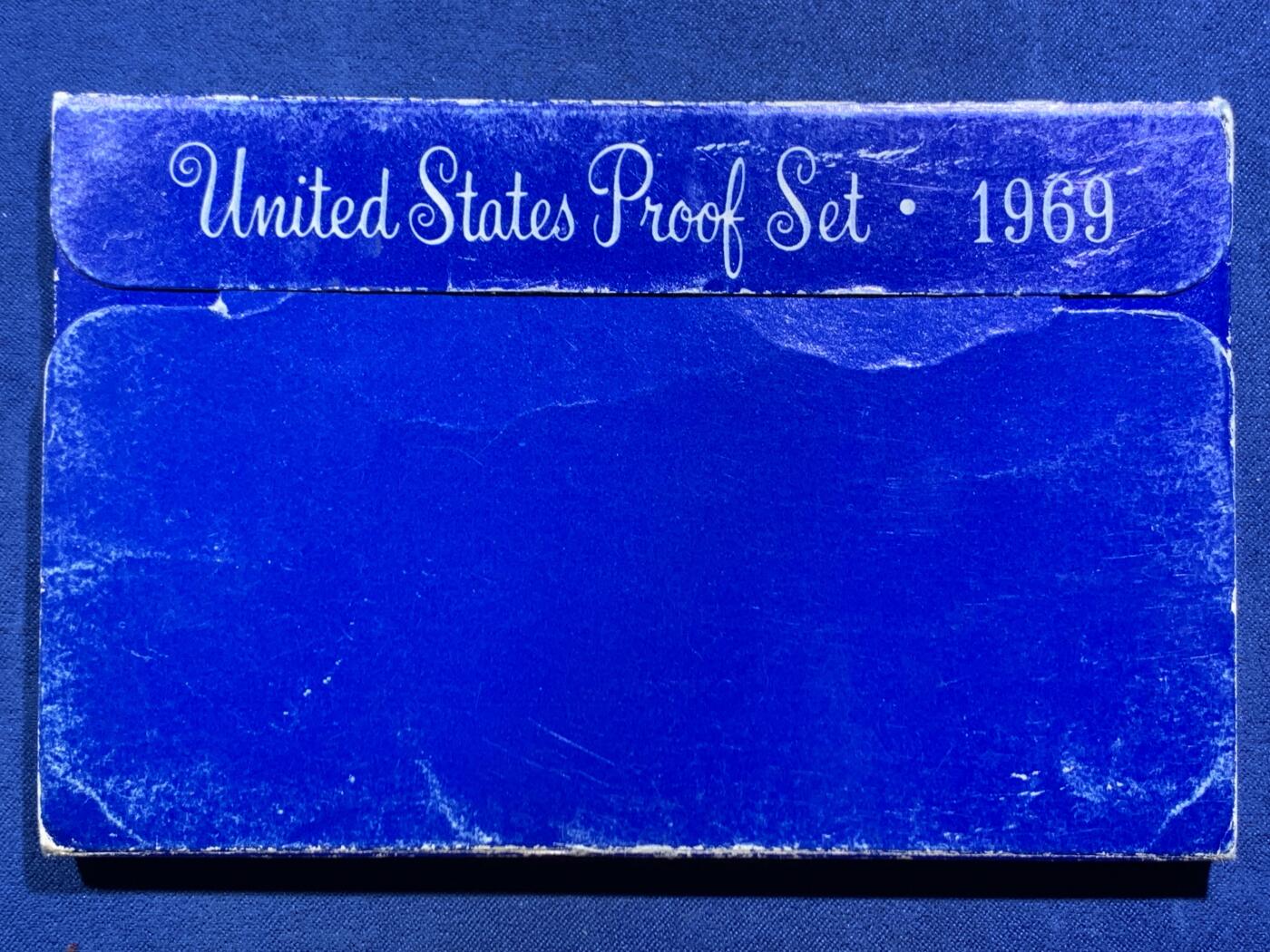《竞宝斋》第467场 周日，周一 2场连拍 （全场包邮）欢迎送拍 美国1969年5枚精制纪念币套 带盒