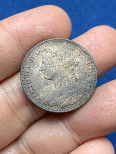 《竞宝斋》第467场 周日，周一 2场连拍 （全场包邮）欢迎送拍 - 英国 1887年 维多利亚 半便士 铜币 底板有腐蚀 浮雕细节不错